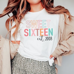 Sweet 16 Shirt, 16th Birthday Gift for Girl, 2008 Birthday Shirt, Sweet 16 Squad Shirt, Sweet 16 Crew, 16th Birthday Gift for Her, From Aunt