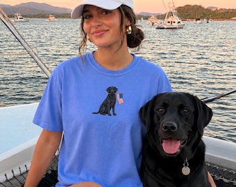 Black Labrador American Flag Shirt Patriotic Dog Tee, Comfort Colors Black Labrador T-shirt, USA Labrador Mama Shirt, Memorial Day Shirt