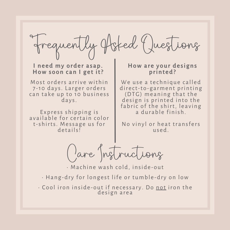 a poster with the words frequently asked questions