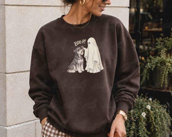 Schnauzer Sweatshirt Halloween Boo-P Sweatshirt Boop Dog Sweatshirt Halloween Custom Dog Sweatshirt Dog Mom Halloween Shirt Dog Mama Dog Dad