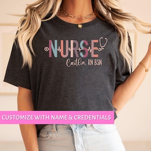 Custom Nurse Shirt RN Shirt Personalized Nurse Shirt for Work LPN Shirt Nurse Shirts Picu Nurse Shirt Geriatric Nurse Registered Nurse BSN