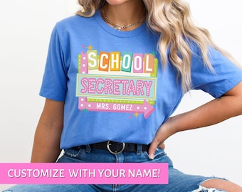 School Secretary Shirt Personalized Office Squad Front Office Shirt School Office Staff Shirt Attendance Shirt Secretary Shirts Admin Gifts