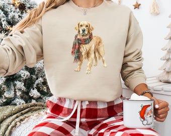 Golden Retriever Sweatshirt Classic Christmas Tartan Sweatshirt Golden Retriever Shirt Golden Retriever Gift Golden Retriever Mom