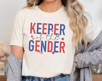 Keeper of the Gender Shirt 4th of July Gender Reveal Gender Keeper Shirt Fourth of July Gender Reveal Firecracker Gender Reveal Red White