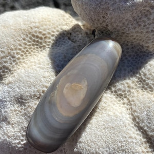 Dzi Bead - Natural Banded Milky Agate - Amulet for Protection, Strength, Health - Vintage