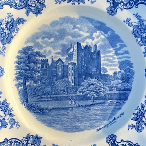 Blarney Castle 1792 - Vintage Decorative Collectible Plate - Johnson Bros England - Old Britain Castles - Blue & White Porcelain