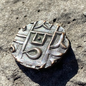 Very Rare Copper Coin from India - Ancient Coin, Collectible, Antique, Collectors Coin, Coin Collection, Mysterious Writing (#3)
