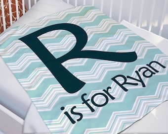 Custom Baby Name Blanket - Baby Initial Blanket - Monogrammed baby Blanket - Receiving Blanket - Boys Baby Blanket - Newborn Baby Blanket