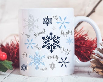 White Ceramic Mug - Christmas Coffee Mug - Holiday Coffee Mug Stocking Stuffer - Christmas Mug - Holiday Mug - Christmas Gift - Ceramic Mug