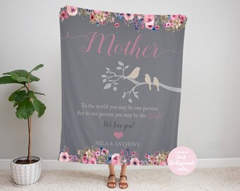 Personalized Gift for Mom, Mother's Day gift idea, Gift from Children, Family Tree blanket Personalized Throw Blanket for Mom, Throw Blanket