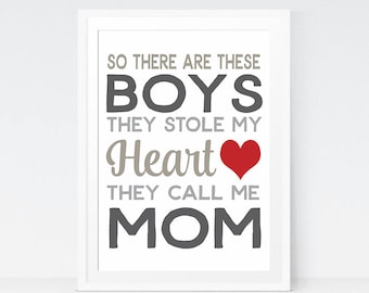 Gift for Mom - Baby Boy Nursery Decor - Quote for Moms - Baby Boy Wall Art - Mom to Be Gift - Baby Boy Wall Art - Mom and Son Print