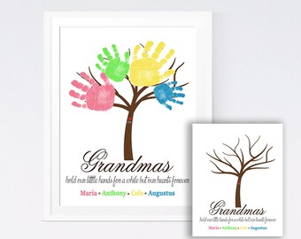 Handprint DIY Print - Handprint Wall Art - Grandmother's Gift Idea - Gift for Dad - Keepsake Print - DIY Home Decor - Sibling Wall Art