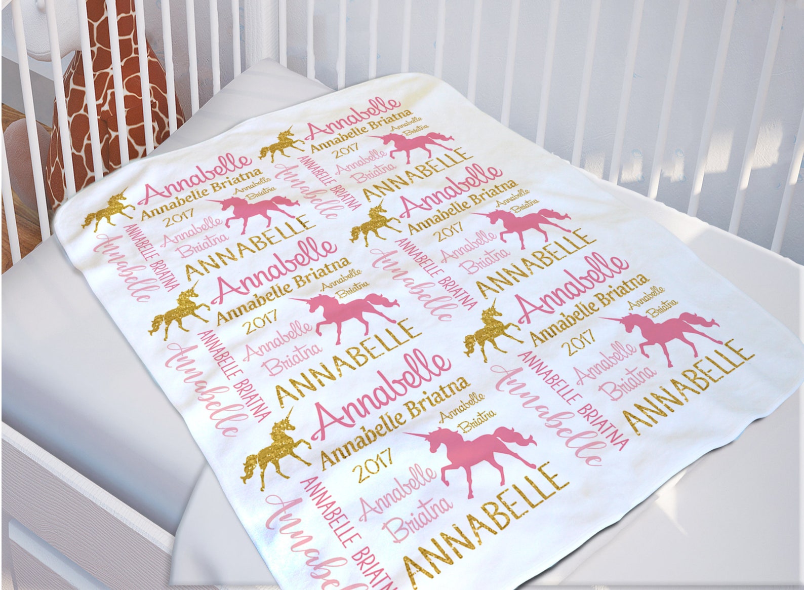 Personalized Unicorn Baby Blanket Baby Girl Blanket Etsy