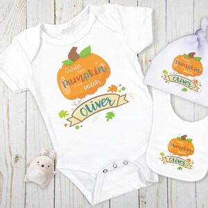 Cutest Pumpkin in the Patch Baby Set, Fall baby Set, Fall baby bodysuit, Fall Baby, Pumpkin Bodysuit, Pumpkin Hat, Halloween Baby Clothes