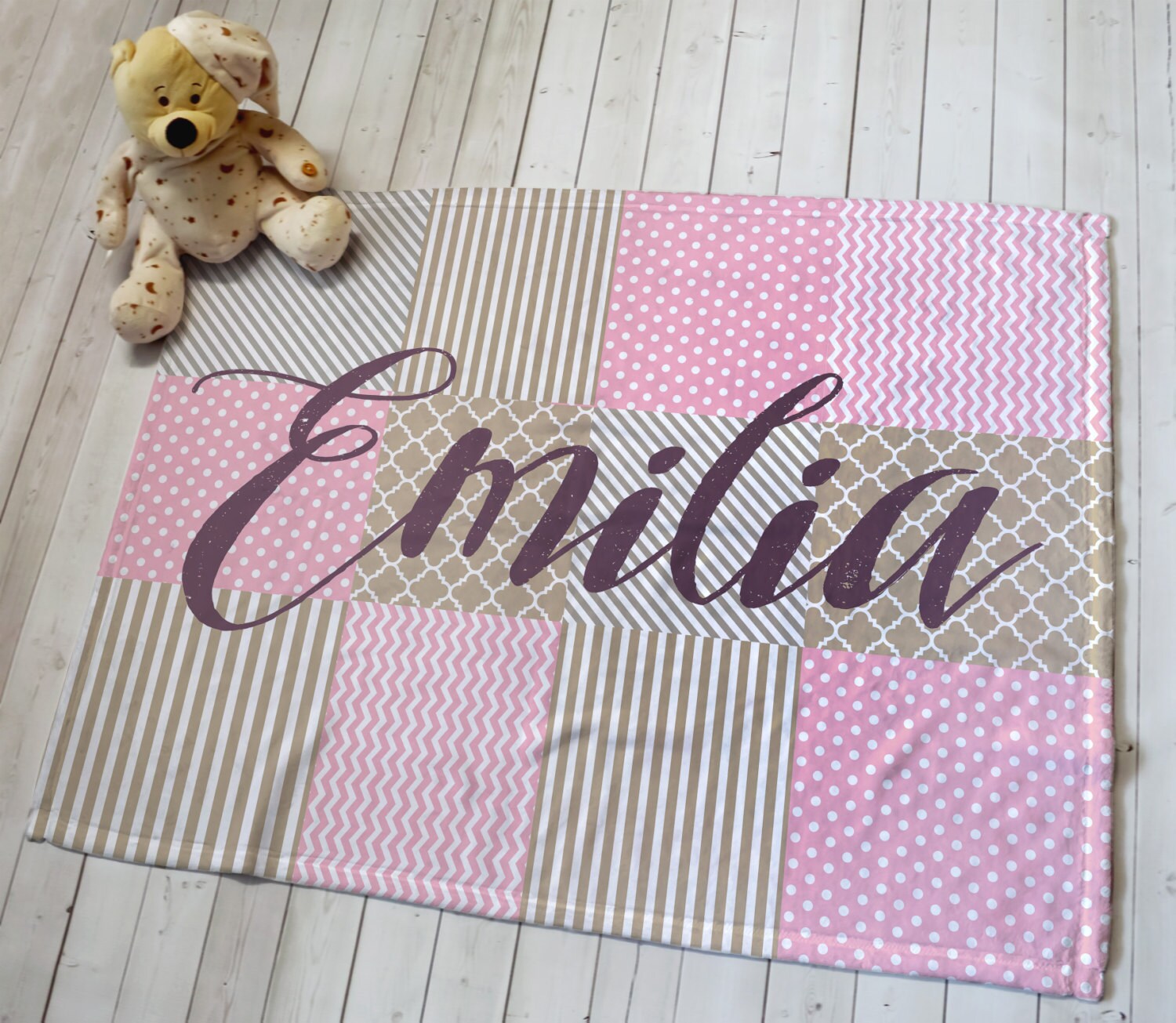 Custom Baby Name Blanket Newborn Baby Gril Blanket Etsy