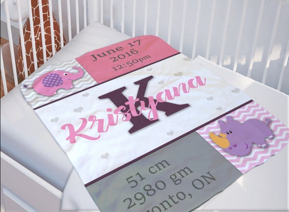 Custom Baby Gift - Personalized Baby Blanket Girl - Baby Shower Gift Idea - Baby Name Blanket - Baby Receiving Blanket - Swaddling Blanket
