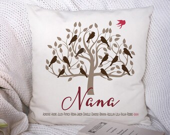 Gift for Mom Gift for Grandma Grandmas Flock Personalized Throw Pillow Mothers Day Gift Idea Nana Gift Idea Grandchildren Gift Idea 