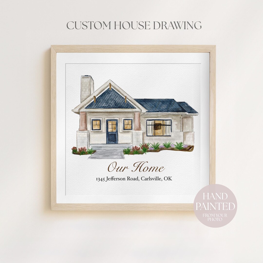 Home Portrait, House Painting, Housewarming Gift, Our First Home Sign ...