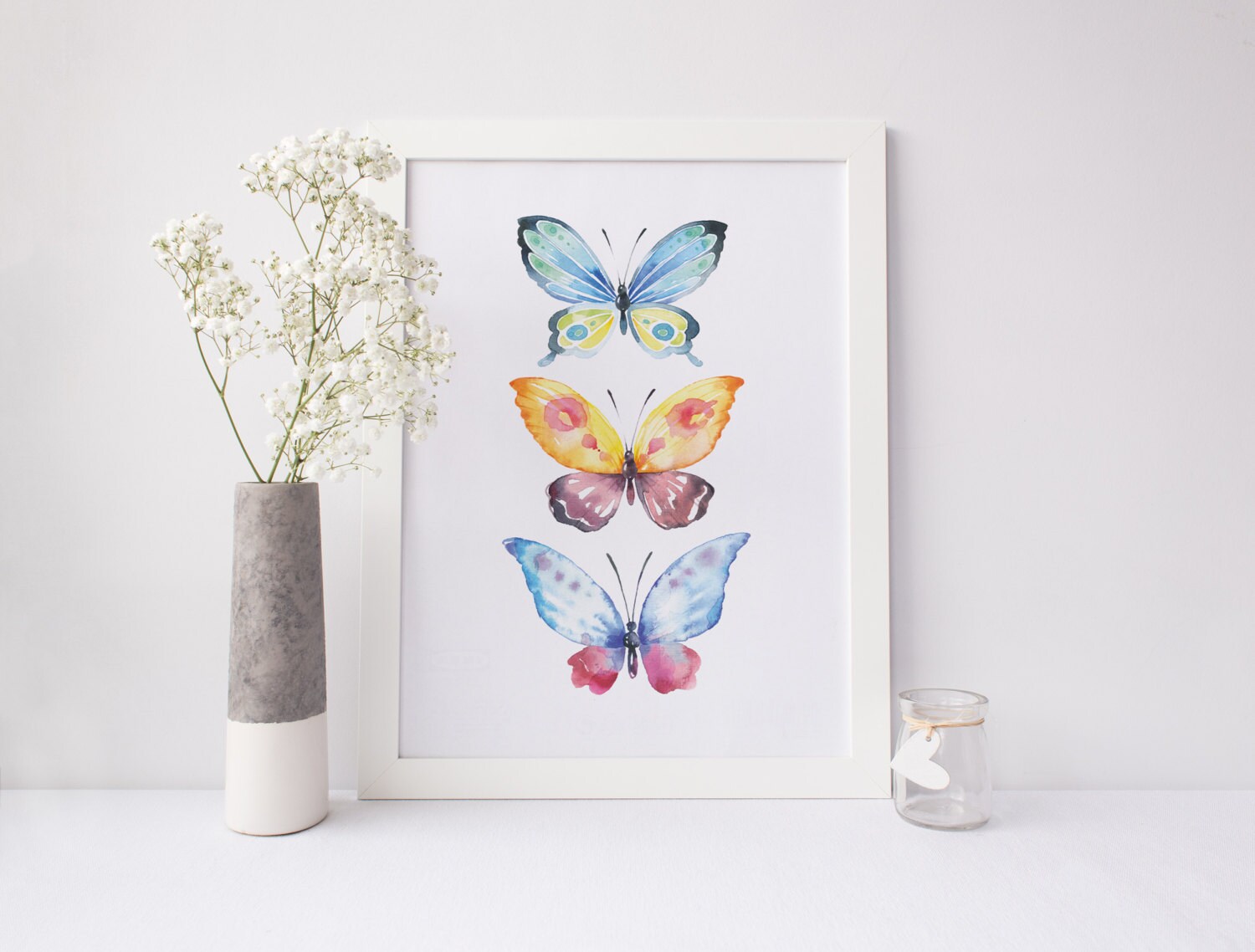 Butterflies Wall Art Butterfly Printable Watercolor | Etsy