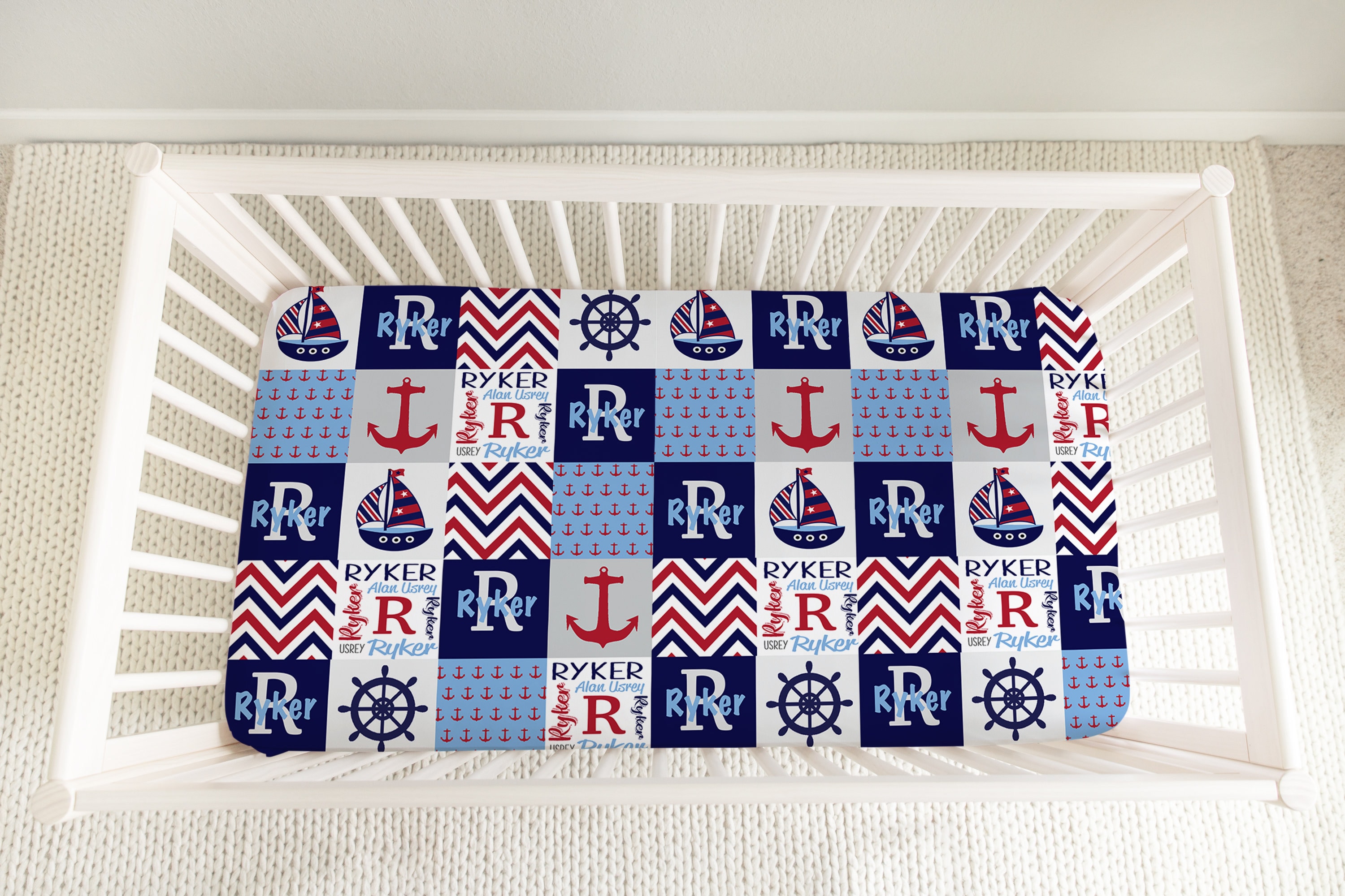 Baby boy anchor crib bedding online