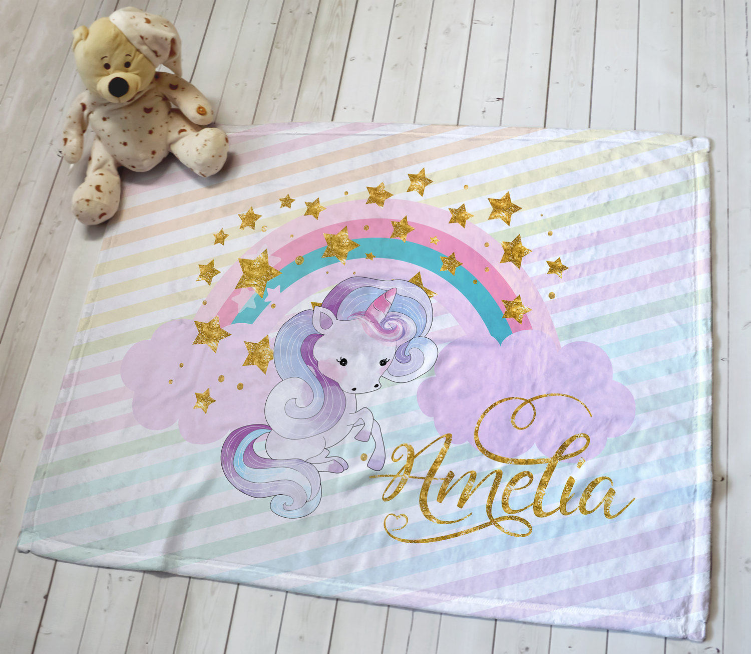 Unicorn Baby Blanket Unicorn Nursery Decor Unicorn Baby Etsy