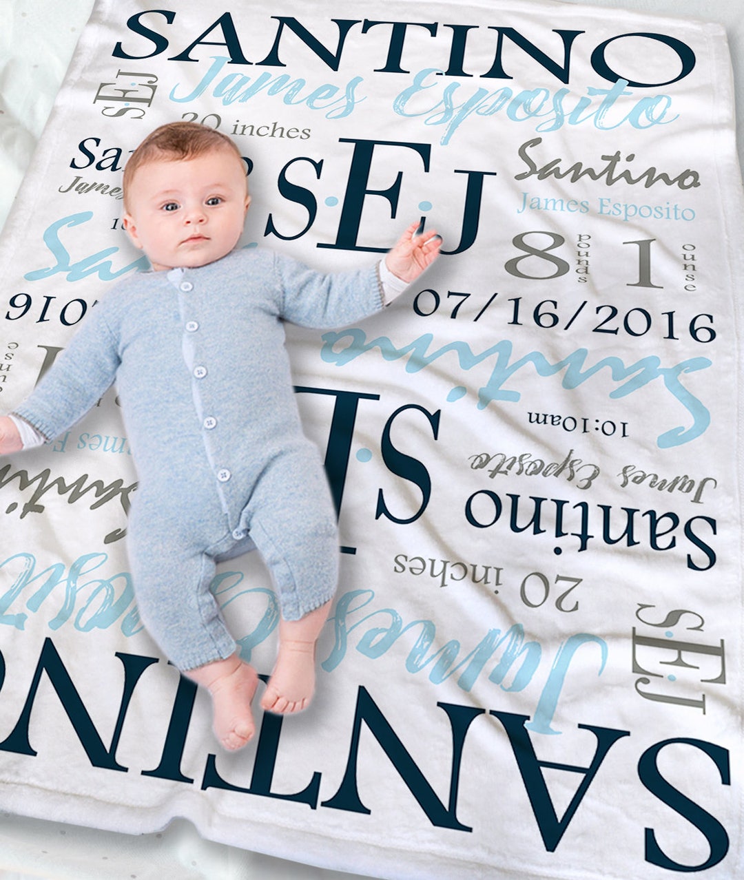 Personalized Baby Blanket Custom Baby Name Blanket Newborn Blanket
