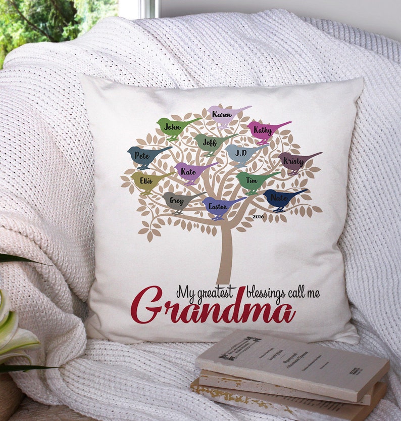 Personalized Grandma Gift, Grandmother Gift, Grandchildren Gift, Mother's Day Gift for Grandma, Throw Pillow/Cover, Custom Gift for Mom image 2