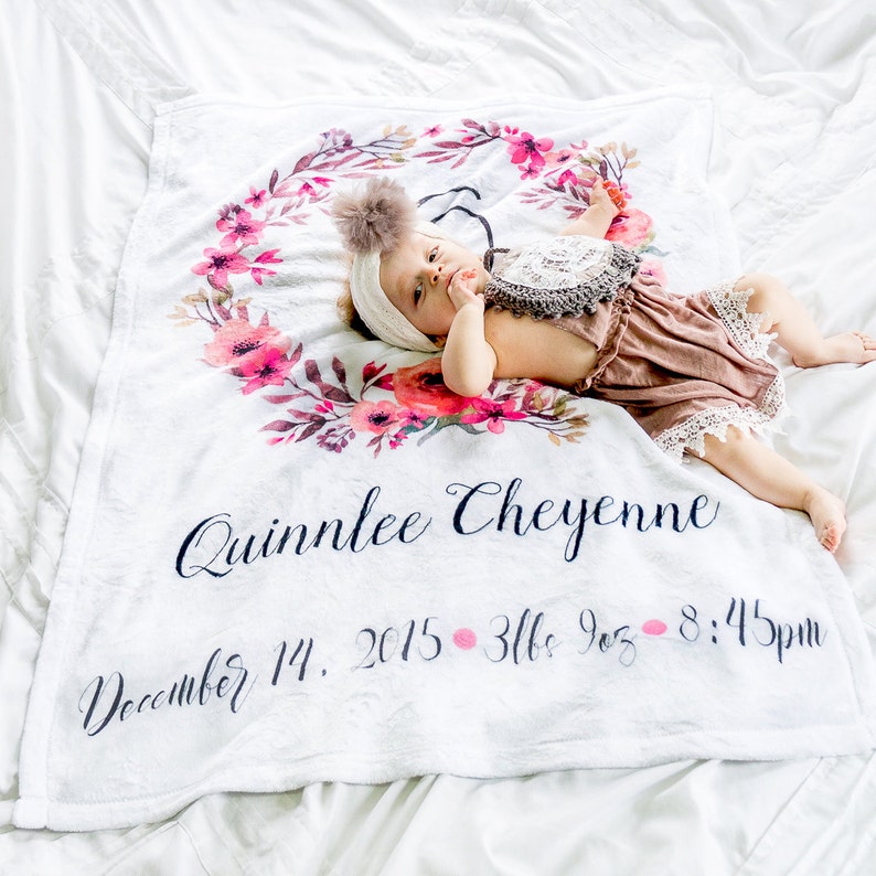 Custom Baby Blanket Baby Blanket With Name New Baby Gift Etsy