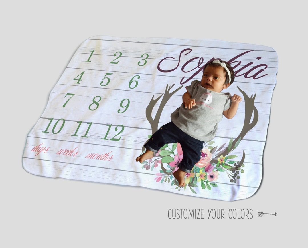 Personalized Monthly Baby Blanket