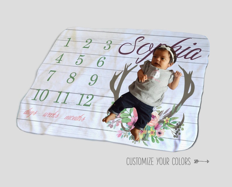 Personalized Monthly Baby Blanket Monthly Baby Photo Prop Etsy Israel