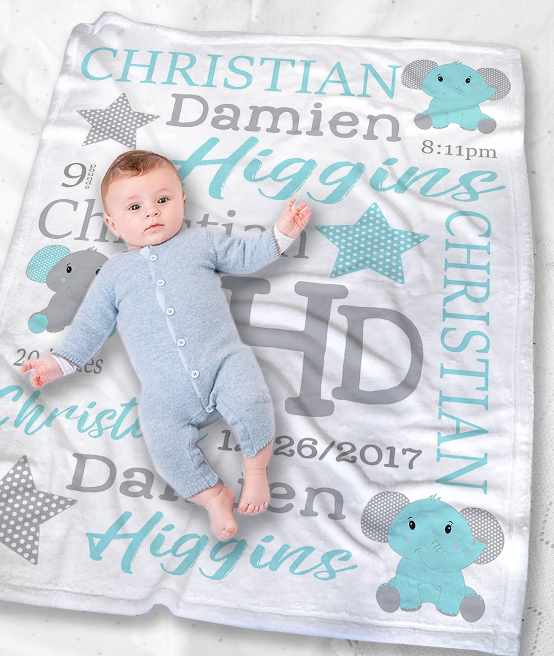 Elephant Baby Swaddle Elephant Baby Blanket Elephant Baby Shower Boy