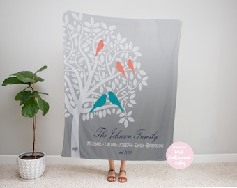 Personalized Family Tree Blanket, Family Name Blanket, Family Tree Gift, Family Name Blanket, Personalized Throw Blanket, Housewarming Gift