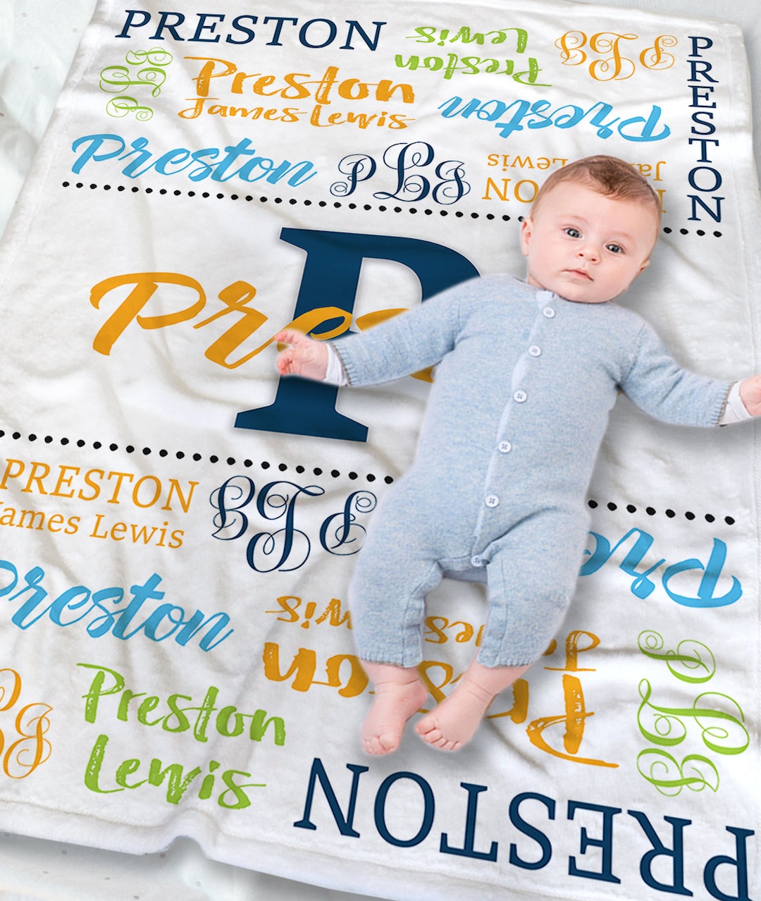 Personalized Baby Blanket Boy Baby Blanket With Name New Baby Gift Baby