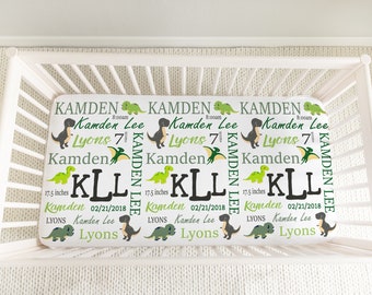 Dinosaur Baby Crib Sheet, Dinosaur Baby Bedding, Dinosaur Baby Boy Fitted Sheet, Baby Boy Nursery Personalized Baby Bedding Dinosaur Nursery