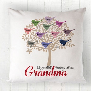 Personalized Grandma Gift, Grandmother Gift, Grandchildren Gift, Mother's Day Gift for Grandma, Throw Pillow/Cover, Custom Gift for Mom image 3