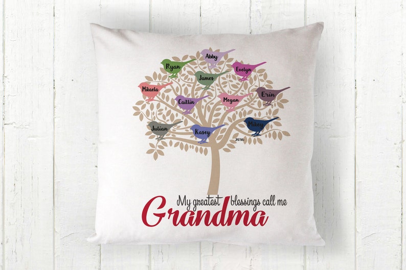 Personalized Grandma Gift, Grandmother Gift, Grandchildren Gift, Mother's Day Gift for Grandma, Throw Pillow/Cover, Custom Gift for Mom image 3
