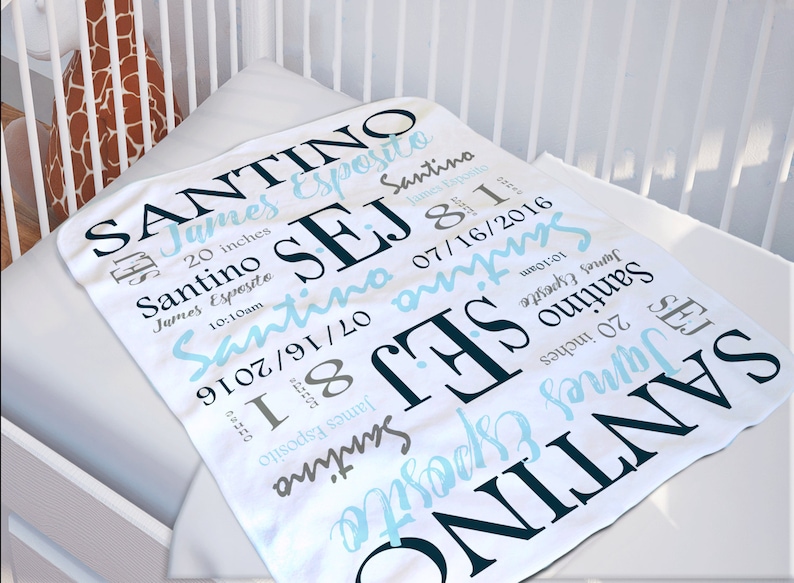 Personalized Baby Blanket Custom Baby Name Blanket Newborn Etsy