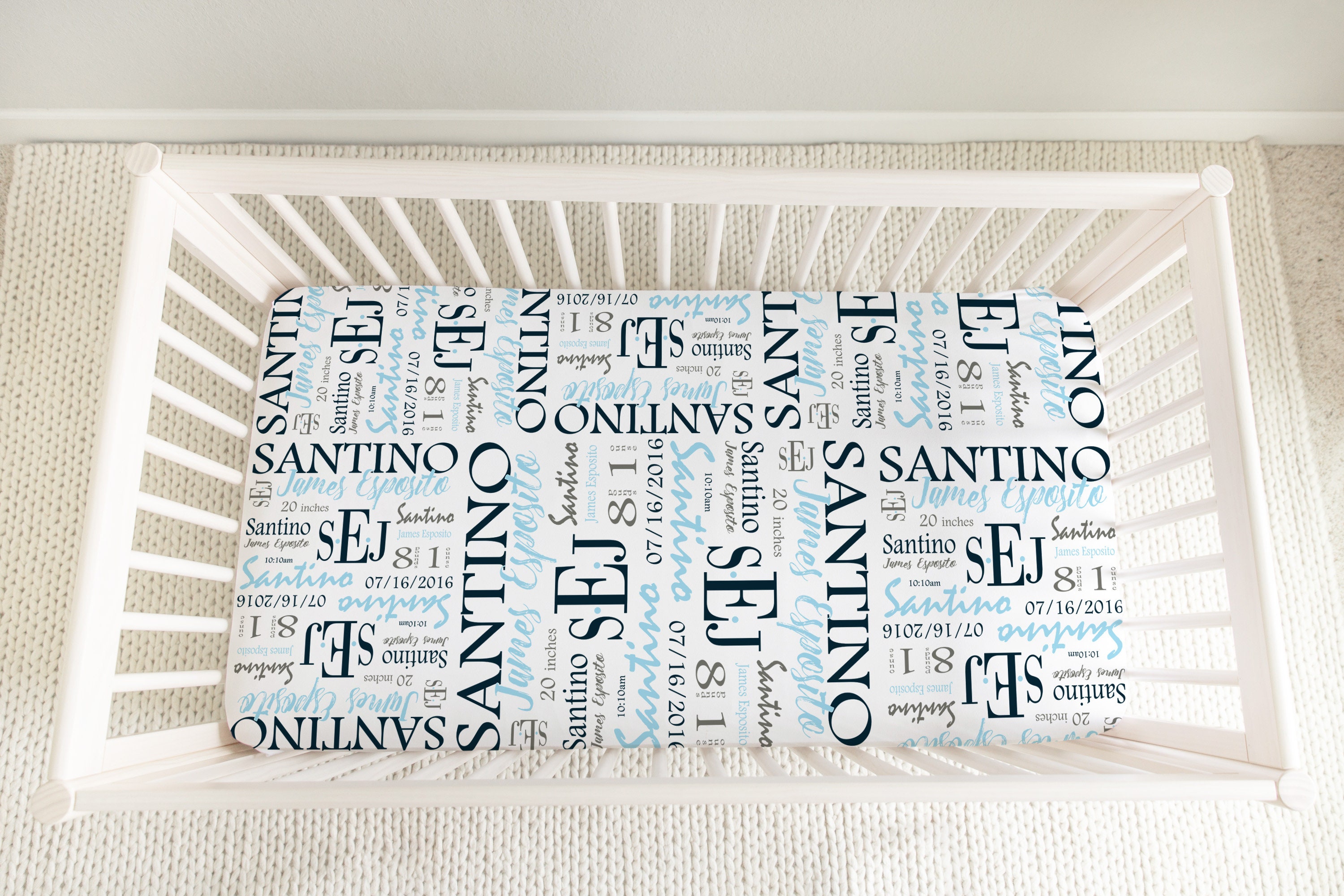 Personalized Baby Name Crib Sheet Baby Name Crib Sheet Etsy