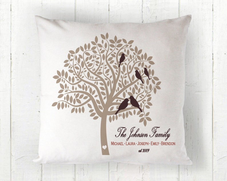 Family Tree Pillow Custom Throw Pillow Family Name Pillow Etsy