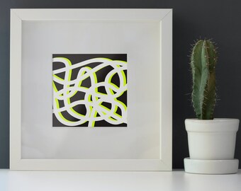 Chaos mit Limette / / herunterladbare Druck / / abstrakte Linie Kunstwerk