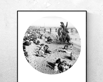 Monster on the Beach / / Herunterladbare Druck / / digitale Kunstwerk