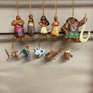 Disneys Moana set of 10 Childrens Characters Christmas Tree Decorations