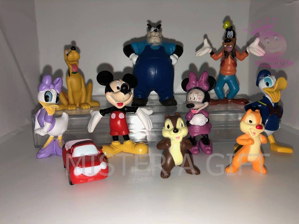 Mister A Gift Mickey Mouse set of 10 Plastic Cake toppers | Etsy