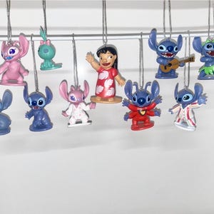 Disney Lilo and stitch set of 10 Childrens Characters Christmas Tree Decorations
