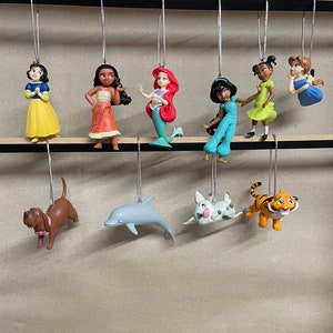 Disney Princess Beginings set of 10 Children&#39;s Characters Christmas Tree Decorations