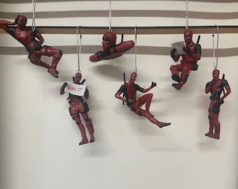 Conjunto de 6 decoraciones navideñas de Deadpool para cosplay
