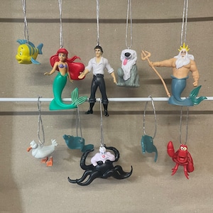 Disneys The Little Mermaid set of 10 Childrens Characters Christmas Tree Decorations
