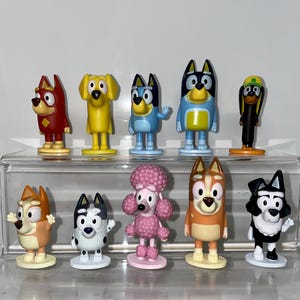 Bluey 10er-Set Cake Topper aus Kunststoff