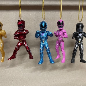 Power Rangers set of 5 Childrens Characters Christmas Tree Decorations