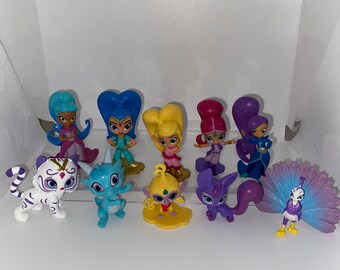 Mister A Gift Nickelodeon Shimmer and Shine set of 10 plastic Cake Toppers